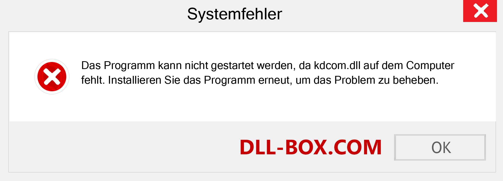 kdcom.dll-Datei fehlt?. Download für Windows 7, 8, 10 - Fix kdcom dll Missing Error unter Windows, Fotos, Bildern